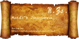 Matók Zsuzsanna névjegykártya